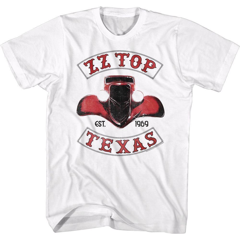 Zz Top Texas White Classic Rock Retro Music Fan T Shirt